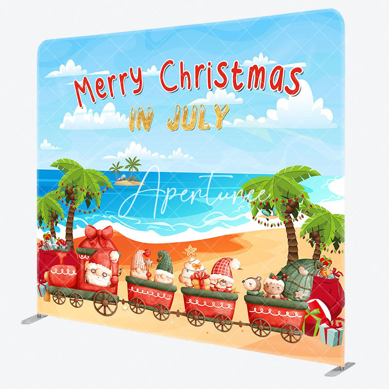 Aperturee - Aperturee Holiday Island Beach Xmas In July Pillow Cover Backdrop