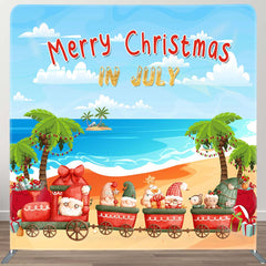 Aperturee - Aperturee Holiday Island Beach Xmas In July Pillow Cover Backdrop