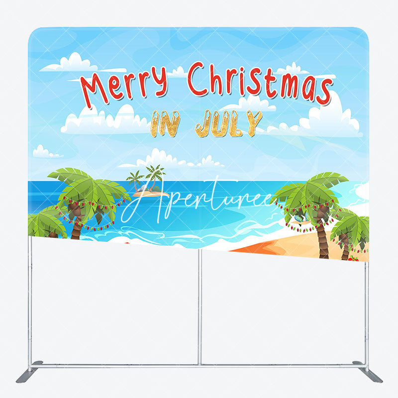 Aperturee - Aperturee Holiday Island Beach Xmas In July Pillow Cover Backdrop