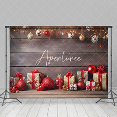 Aperturee - Aperturee Holiday Vibe Wooden Christmas Gift Sweet Backdrop