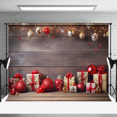 Aperturee - Aperturee Holiday Vibe Wooden Christmas Gift Sweet Backdrop