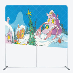 Aperturee - Aperturee Holiday Xmas Whoville Double-Sided Square Backdrop