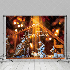 Aperturee - Aperturee Holy Night Gold Nativity Bokeh Christmas Backdrop