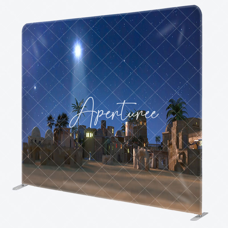 Aperturee - Aperturee Holy Star Night Jesus Birth Pillow Case Backdrop