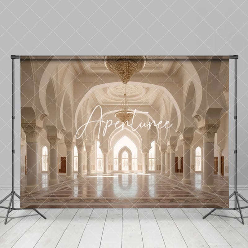 Aperturee - Aperturee Holy White Elegant Mosque Architecture Photo Backdrop