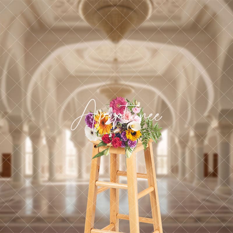 Aperturee - Aperturee Holy White Elegant Mosque Architecture Photo Backdrop