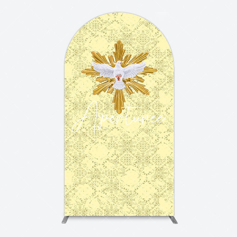 Aperturee - Aperturee Holy White Pigeon Gold Pastor Day Arch Backdrop