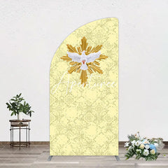 Aperturee - Aperturee Holy White Pigeon Gold Pastor Day Arch Backdrop