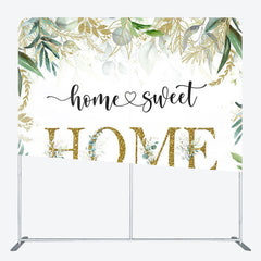 Aperturee - Aperturee Home Sweet Leaves Fabric Backdrop Cover for Birthday