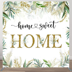 Aperturee - Aperturee Home Sweet Leaves Fabric Backdrop Cover for Birthday