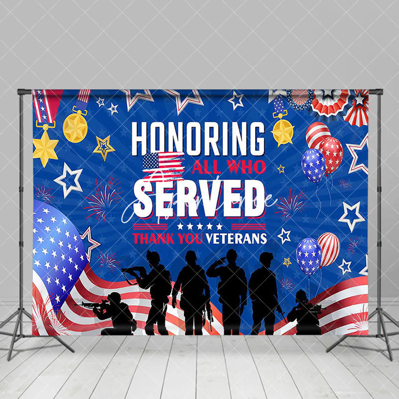 Aperturee - Aperturee Honoring All Who Served Thank You Veterans Backdrop