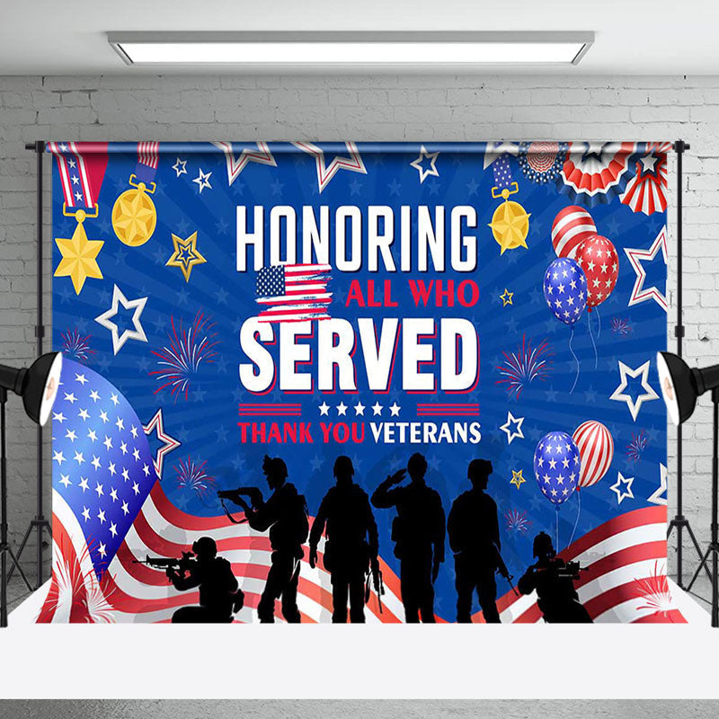 Aperturee - Aperturee Honoring All Who Served Thank You Veterans Backdrop