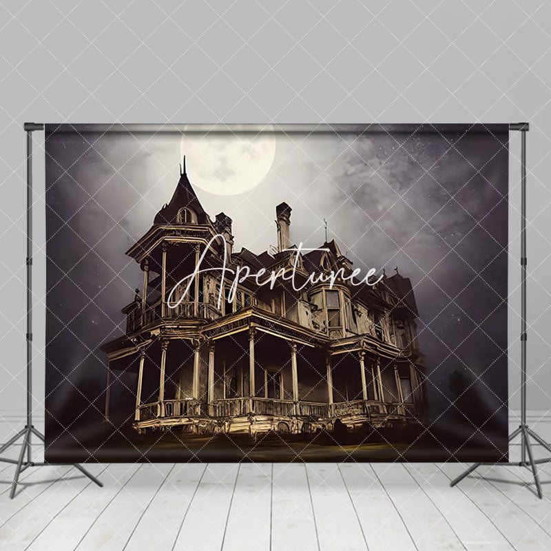 Aperturee - Aperturee Horror Night Spooky Dark Castle Halloween Backdrop