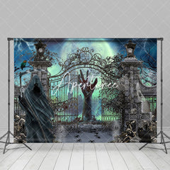 Aperturee - Aperturee Horror Shadow Man Skeleton Moon Halloween Backdrop