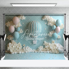 Aperturee - Aperturee Hot Air Balloon Stars Birthday Photography Backdrop