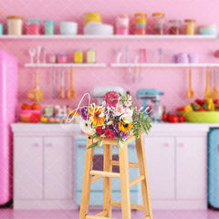 Aperturee - Aperturee Hot Pink Kitchen Supplies Passionate Poto Backdrop