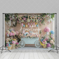 Aperturee - Aperturee Hydrangea Floral Trolley Spring Easter Backdrop