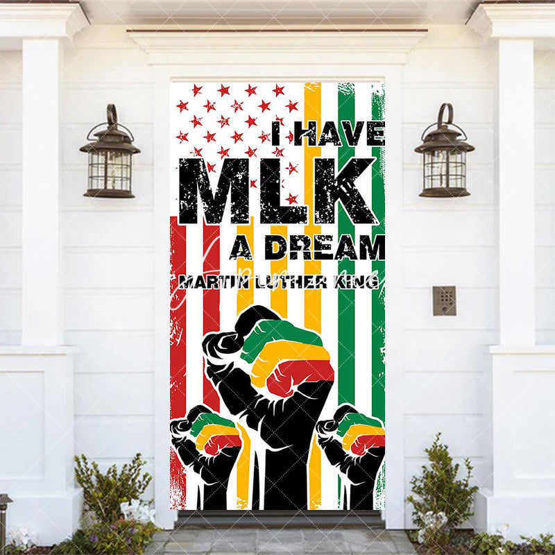 Aperturee - Aperturee I Have A Dream Retro Usa Flag Mlk Day Door Cover