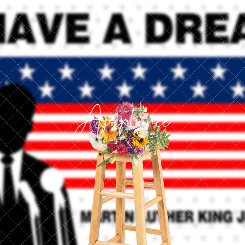 Aperturee - Aperturee I Have A Dream Usa Flag Speech Happy Mlk Day Backdrop