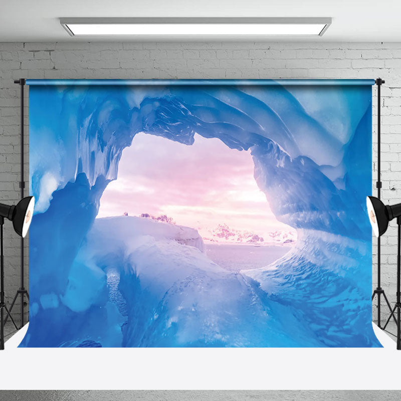 Aperturee - Aperturee Ice Cave Mountain Arctic Sunset Sea Winter Backdrop