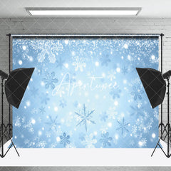 Aperturee - Aperturee Ice Snowflakes Bokeh Winter Photography Backdrop