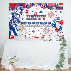 Aperturee - Aperturee Independence Day Vibe Statue Happy Birthday Backdrop