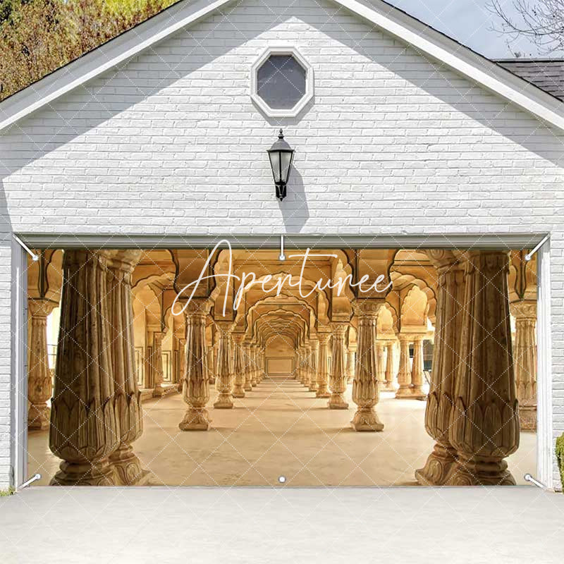 Aperturee - Aperturee India Palace Pillar Architecture Garage Door Banner