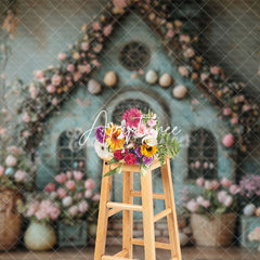 Aperturee - Aperturee Indoor Green House Pink Floral Easter Photo Backdrop