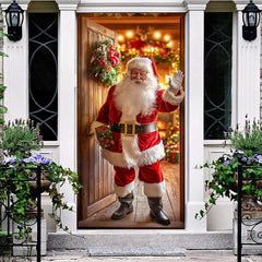 Aperturee - Aperturee Indoor Room Santa Claus Merry Christmas Door Cover