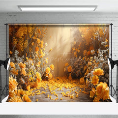 Aperturee - Aperturee Indoor Sunlight Yellow Floral Plant Spring Backdrop