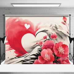 Aperturee - Aperturee Ink Painted Red Floral Love Fine Art Photo Backdrop