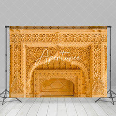 Aperturee - Aperturee Intricate Floral Golden Arch Weddings Backdrop