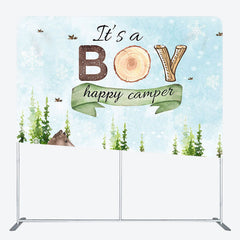 Aperturee - Aperturee Its A Boy Bear Fabric Backdrop Cover for Baby Shower