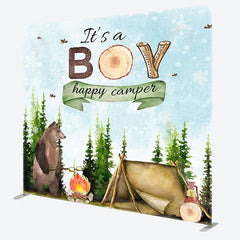 Aperturee - Aperturee Its A Boy Bear Fabric Backdrop Cover for Baby Shower