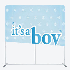 Aperturee - Aperturee Its A Boy Stars Pattern Blue Baby Shower Backdrop