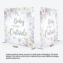 Aperturee - Aperturee Its Cold Snowflake Fabric Backdrop Cover for Baby Shower