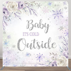 Aperturee - Aperturee Its Cold Snowflake Fabric Backdrop Cover for Baby Shower