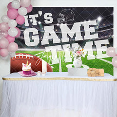 Aperturee - Aperturee Its Game Time Rugby Field Sports Birthday Backdrop