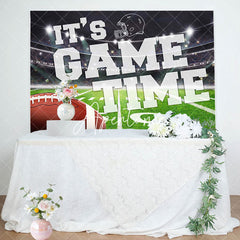 Aperturee - Aperturee Its Game Time Rugby Field Sports Birthday Backdrop