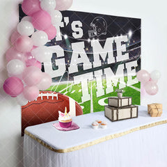 Aperturee - Aperturee Its Game Time Rugby Field Sports Birthday Backdrop