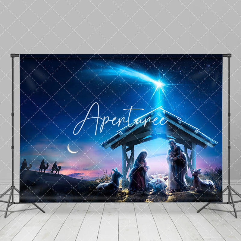 Aperturee - Aperturee Jesus Birth Photography Christmas Night Backdrop