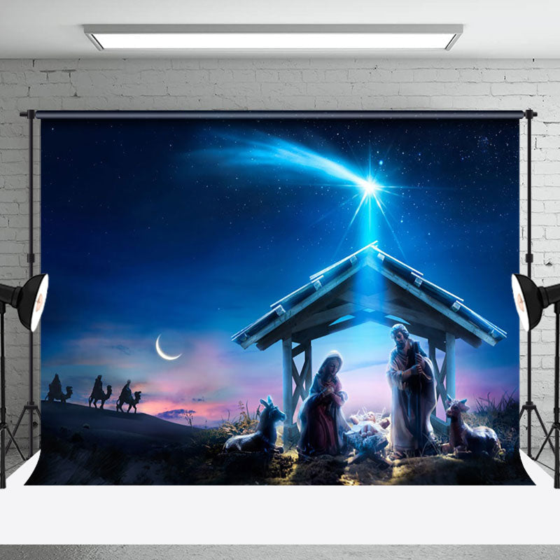 Aperturee - Aperturee Jesus Birth Photography Christmas Night Backdrop