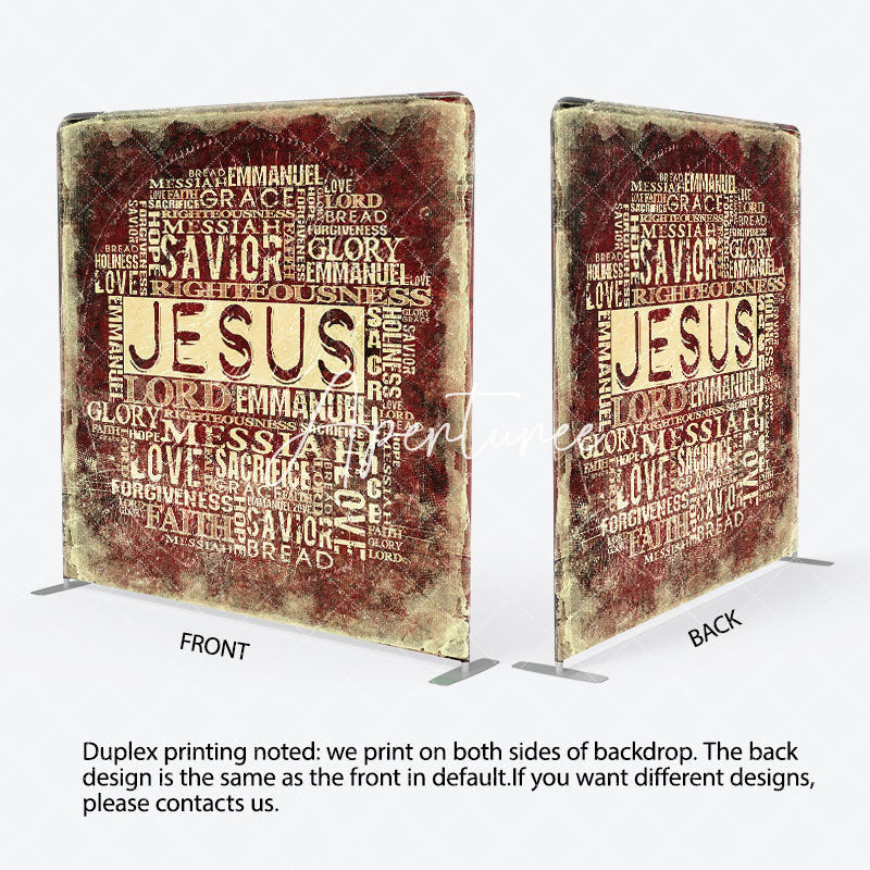 Aperturee - Aperturee Jesus Christ Religious Word Tension Fabric Backdrop