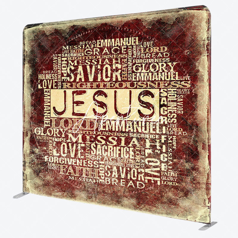 Aperturee - Aperturee Jesus Christ Religious Word Tension Fabric Backdrop