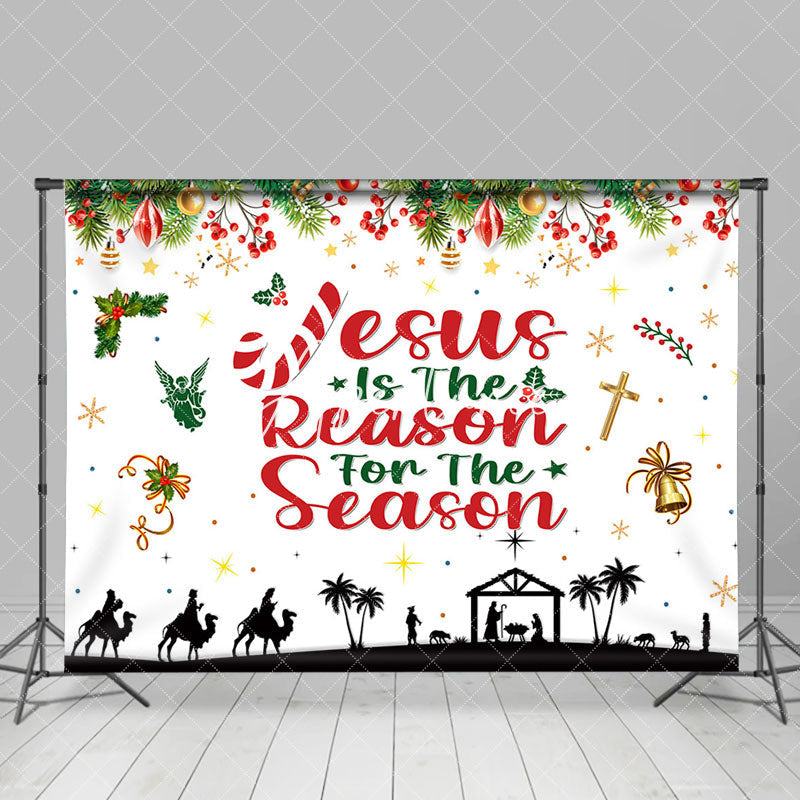 Aperturee - Aperturee Jesus Is The Reason Leaves Cherry Xmas Backdrop