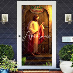 Aperturee - Aperturee Jesus Knocking The Door Merry Christmas Door Cover