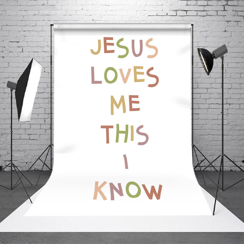 Aperturee - Aperturee Jesus Loves Me This I Konw Positive Slogan Backdrop