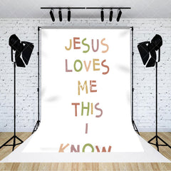 Aperturee - Aperturee Jesus Loves Me This I Konw Positive Slogan Backdrop