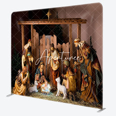 Aperturee - Aperturee Jesus Nativity Lamb Straw Christmas Pillow Case Backdrop