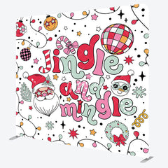 Aperturee - Aperturee Jingle Mingle Merry Christmas Tension Fabric Backdrop